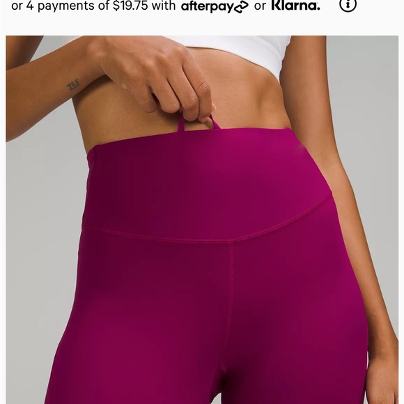 Base Pace High-Rise Running Tight 25". Magenta. Size 4 - Picture 2 of 7